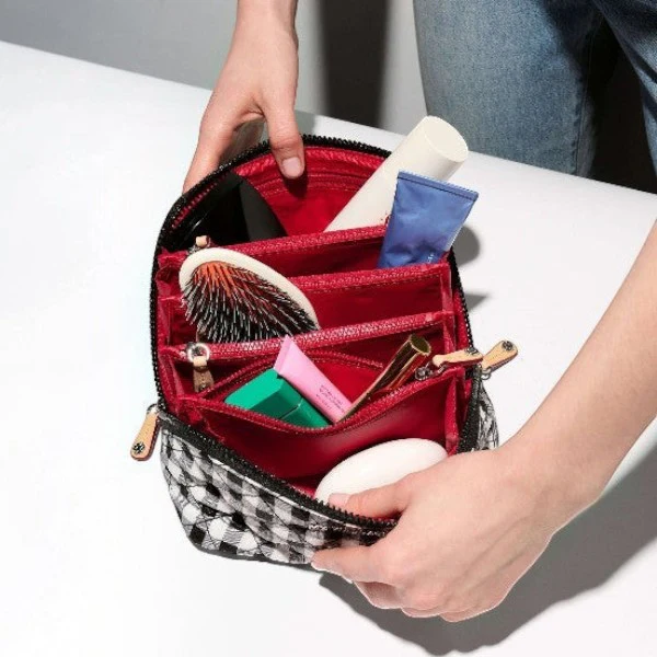 Black/White Gingham Accordion Cosmetic - Image 3