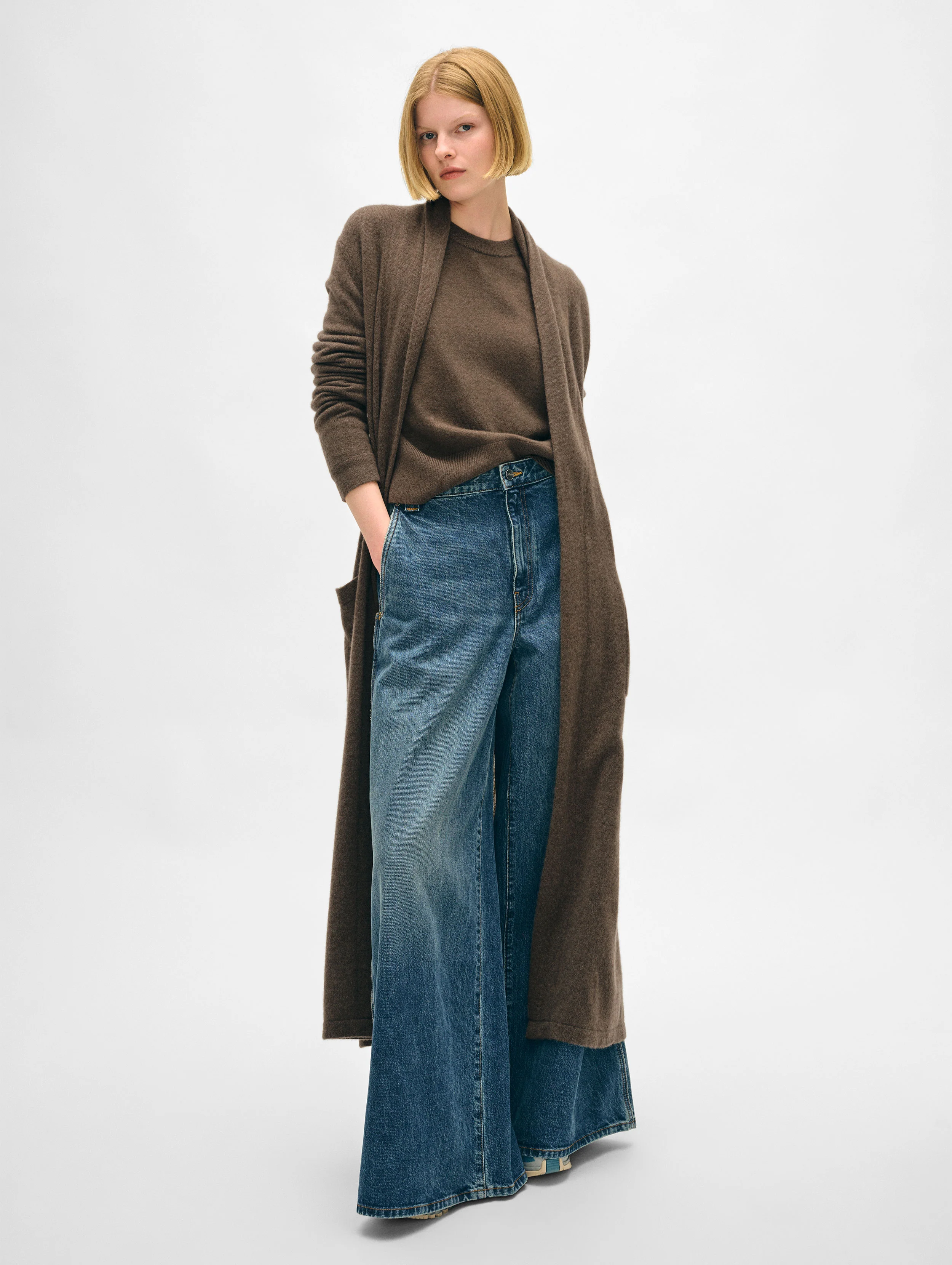 Cashmere Long Robe Russet Brown - Image 18