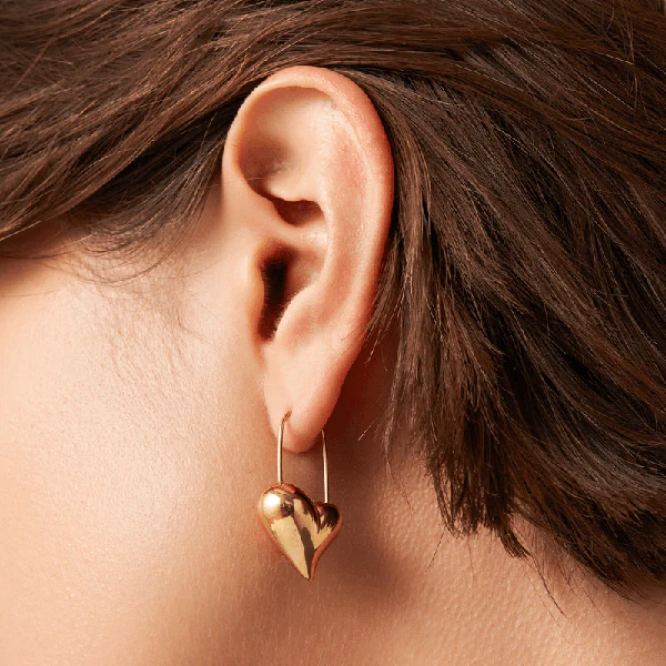 Celeste Heart Earrings Gold - Image 2