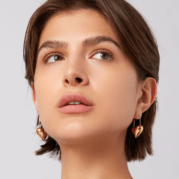Celeste Heart Earrings Gold - Image 3