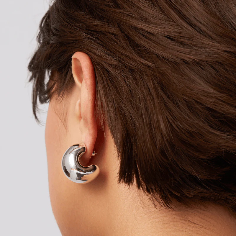 Gemma Hoops Earrings- Silver - Image 4
