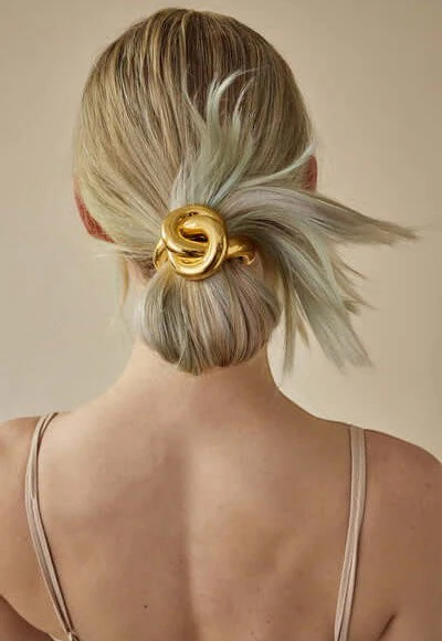 Glossy Knot Pony Cuff Gold - Image 2