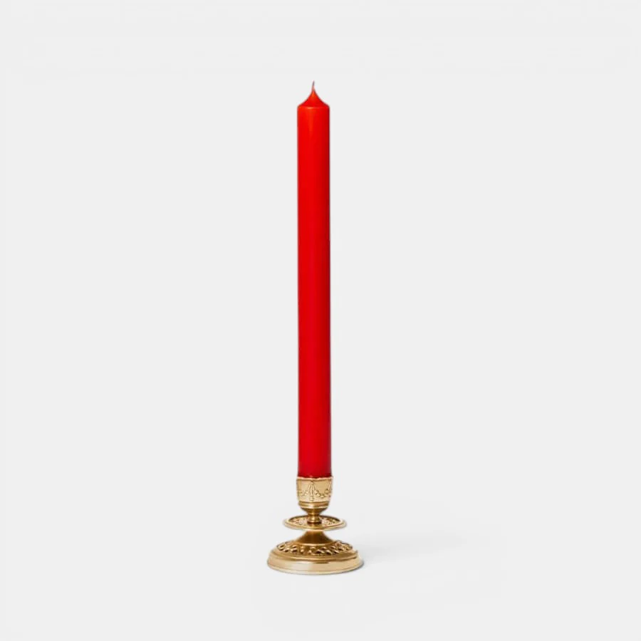 Gold Plated Chiselled Candlestick - Image 2