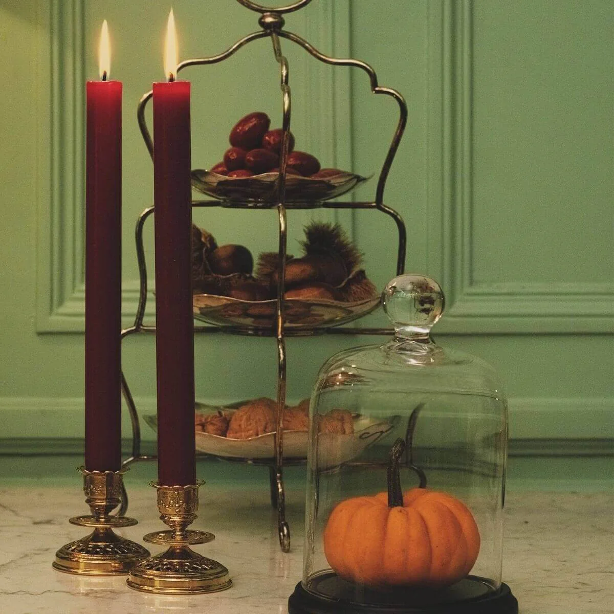 Gold Plated Chiselled Candlestick - Image 3