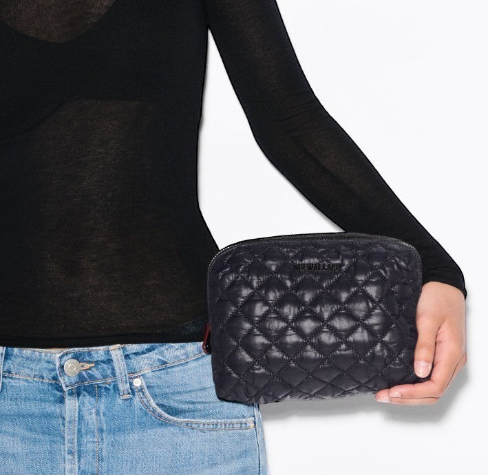 Medium Double Zip Cosmetic - Black - Image 4