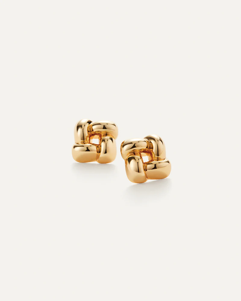 Medium Woven Square Earrings
