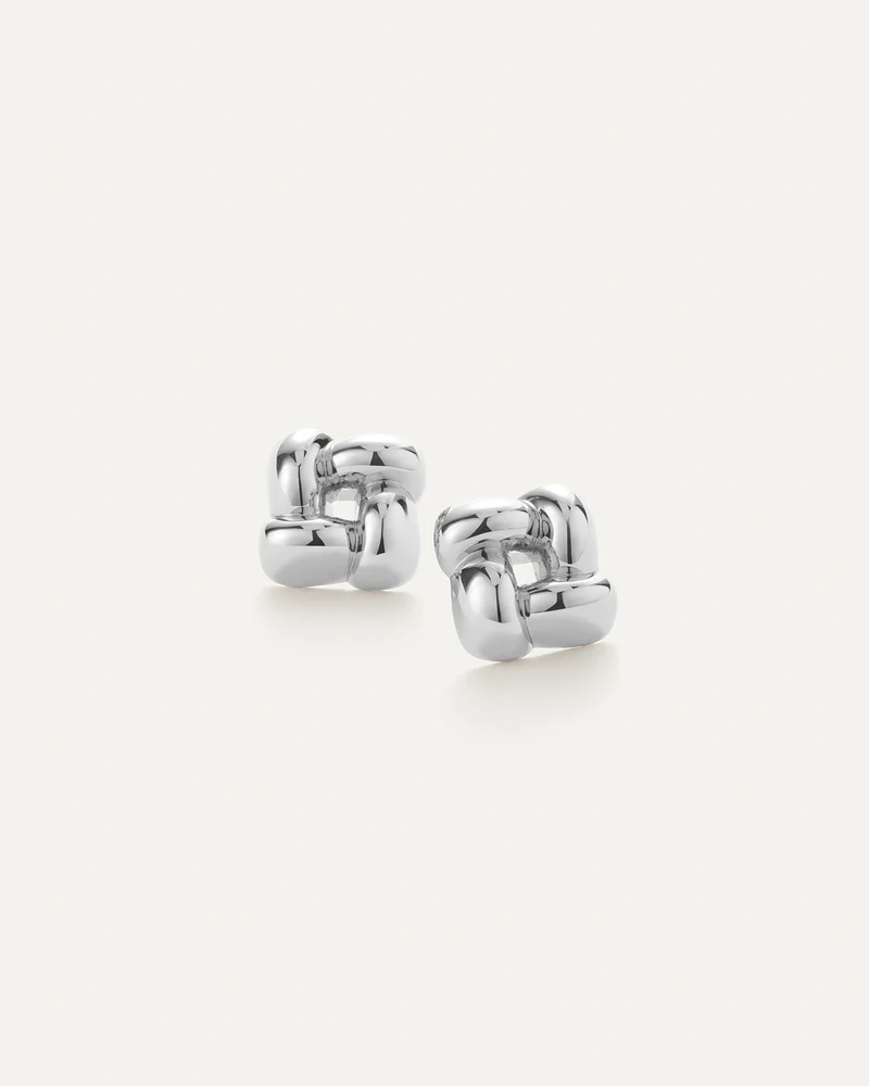 Medium Woven Square Earrings - Image 2