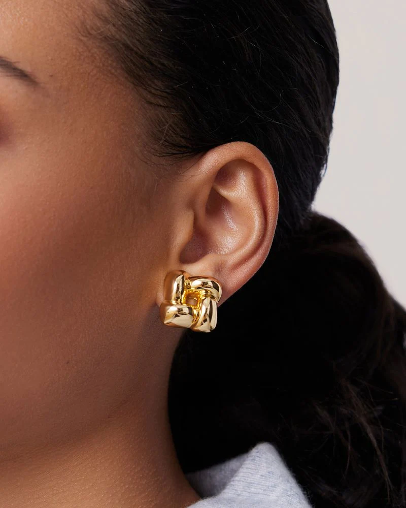 Medium Woven Square Earrings - Image 3