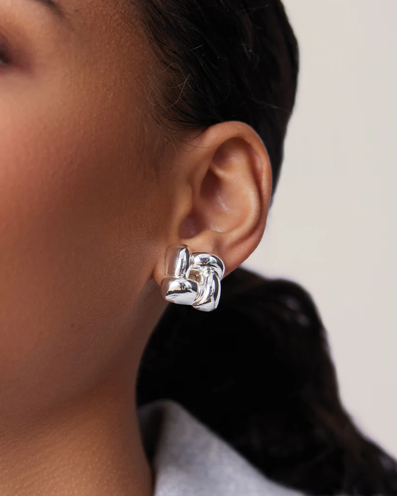 Medium Woven Square Earrings - Image 5
