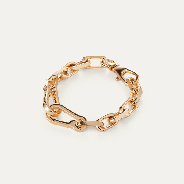 Padlock Heart Chain Bracelet Gold - Image 3