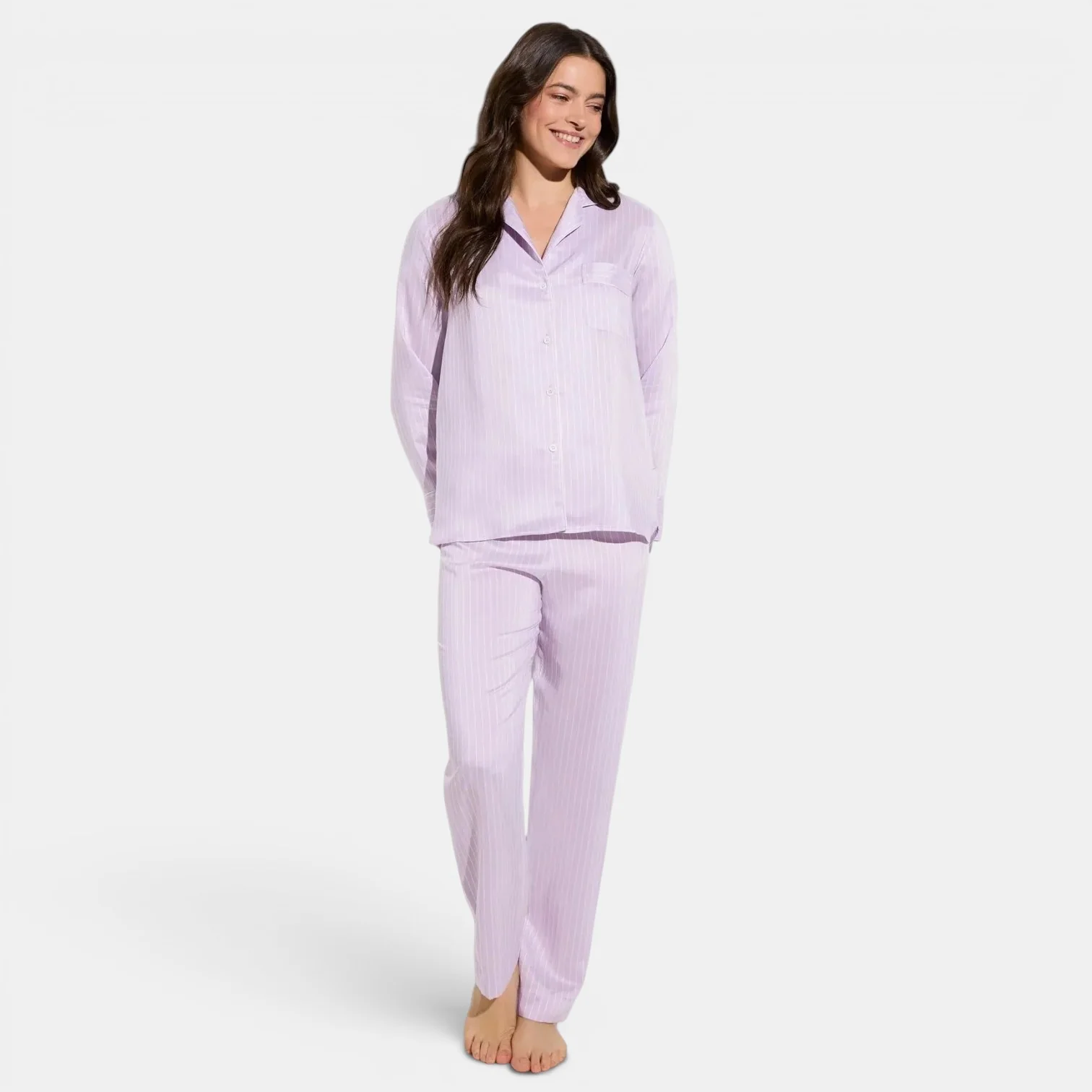 Pyjama Long Set Lilac Stripes - Image 4