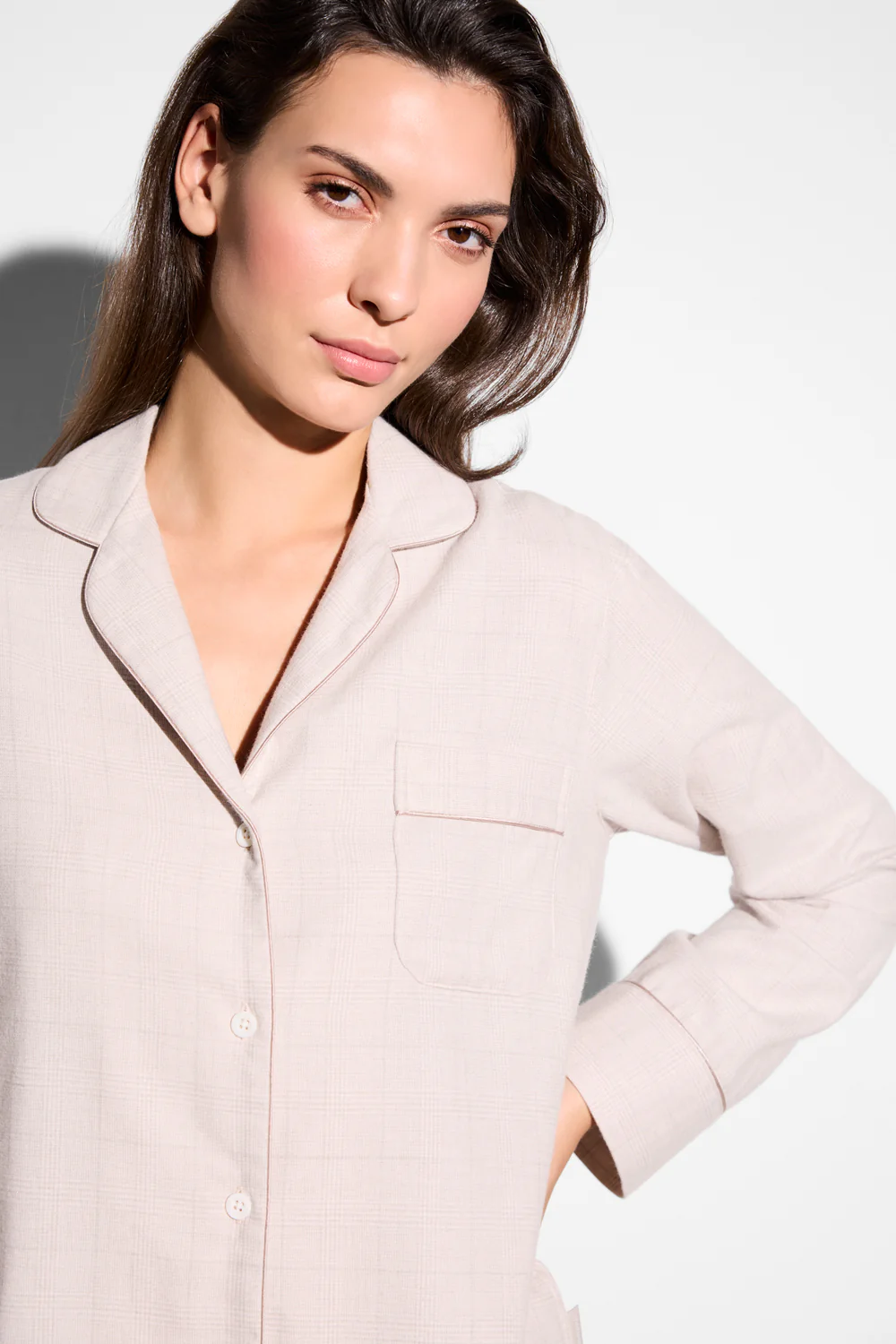 Pyjama Long Set Pink Check - Image 3