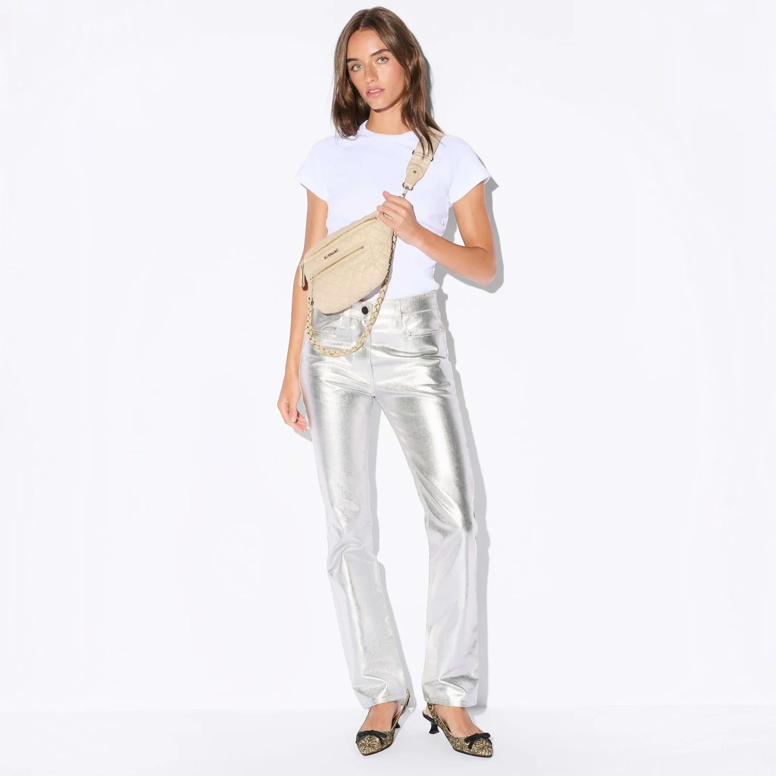 Small Crosby Crossbody Sling- Buff - Image 5