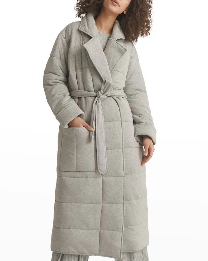 Sonya Quilted Robe - Heather Grey - Image 2